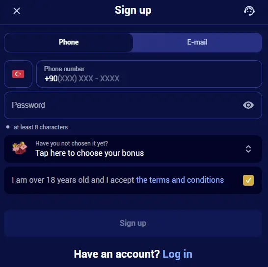 Spinay Casino'ya nasıl kayıt olunacağına dair talimatlar