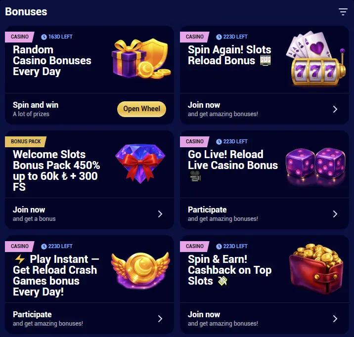 Spinay Casino promotions